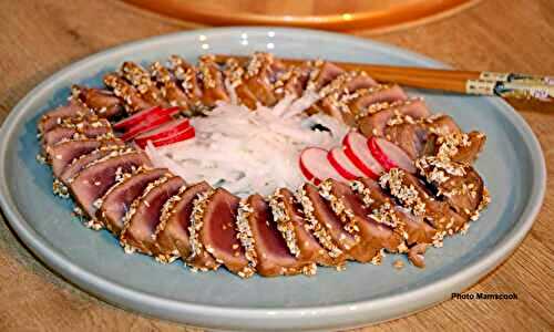 Tataki de thon rouge sésame gingembre