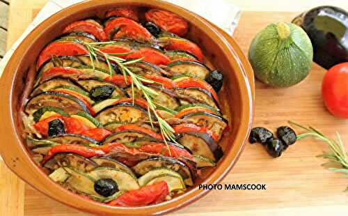 Tian provençal aux olives, aux anchois et au romarin