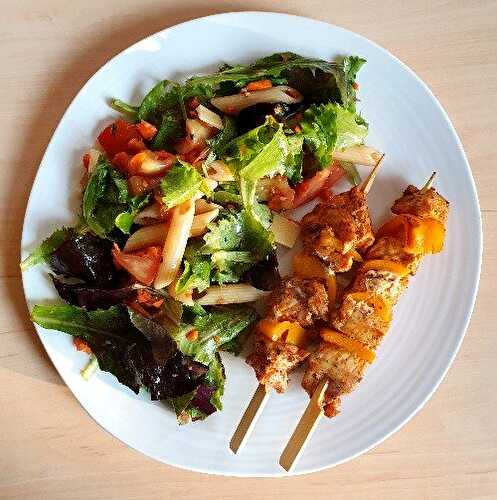 Brochette de poulet mariné (199 Kcal)