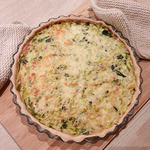 Quiche aux poireaux légère (554 Kcal)