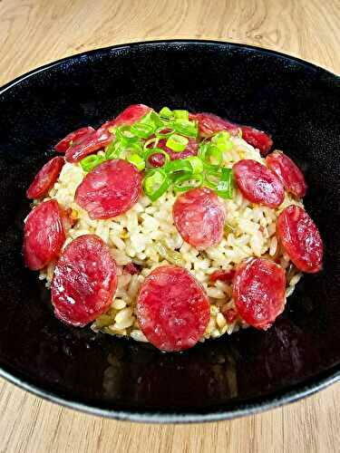 Riz aux saucisses chinoises vapeur - 腊肠蒸饭