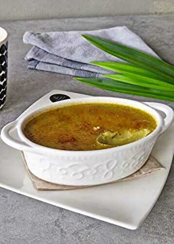 Crème brûlée au pandan sans gluten et sans lactose