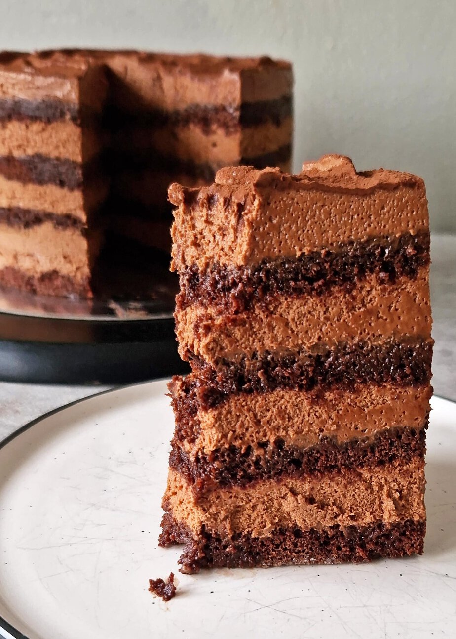 Gâteau au chocolat vegan sans gluten à la mangue
