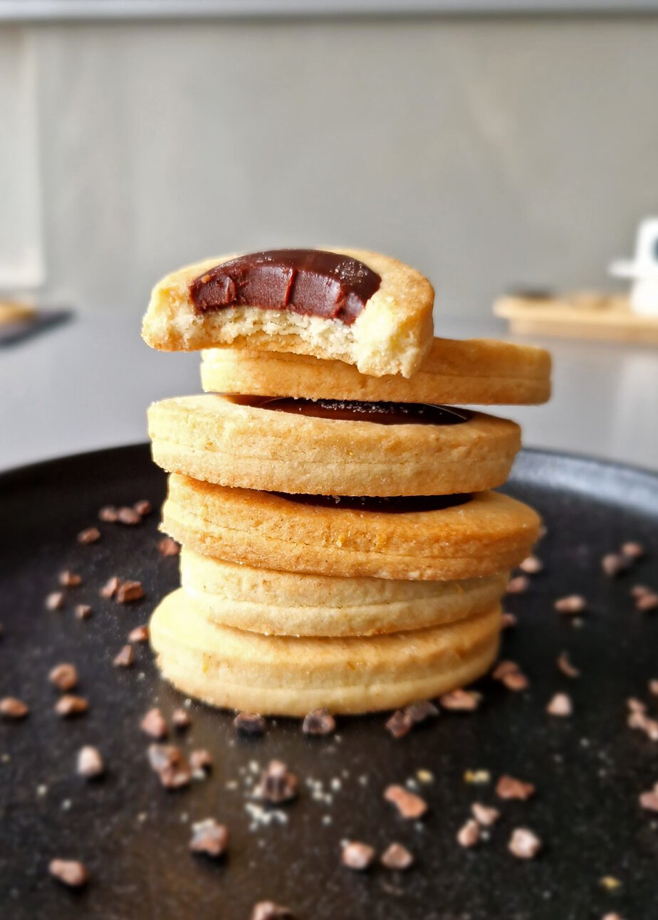 Sablés sans gluten fourrés à la ganache