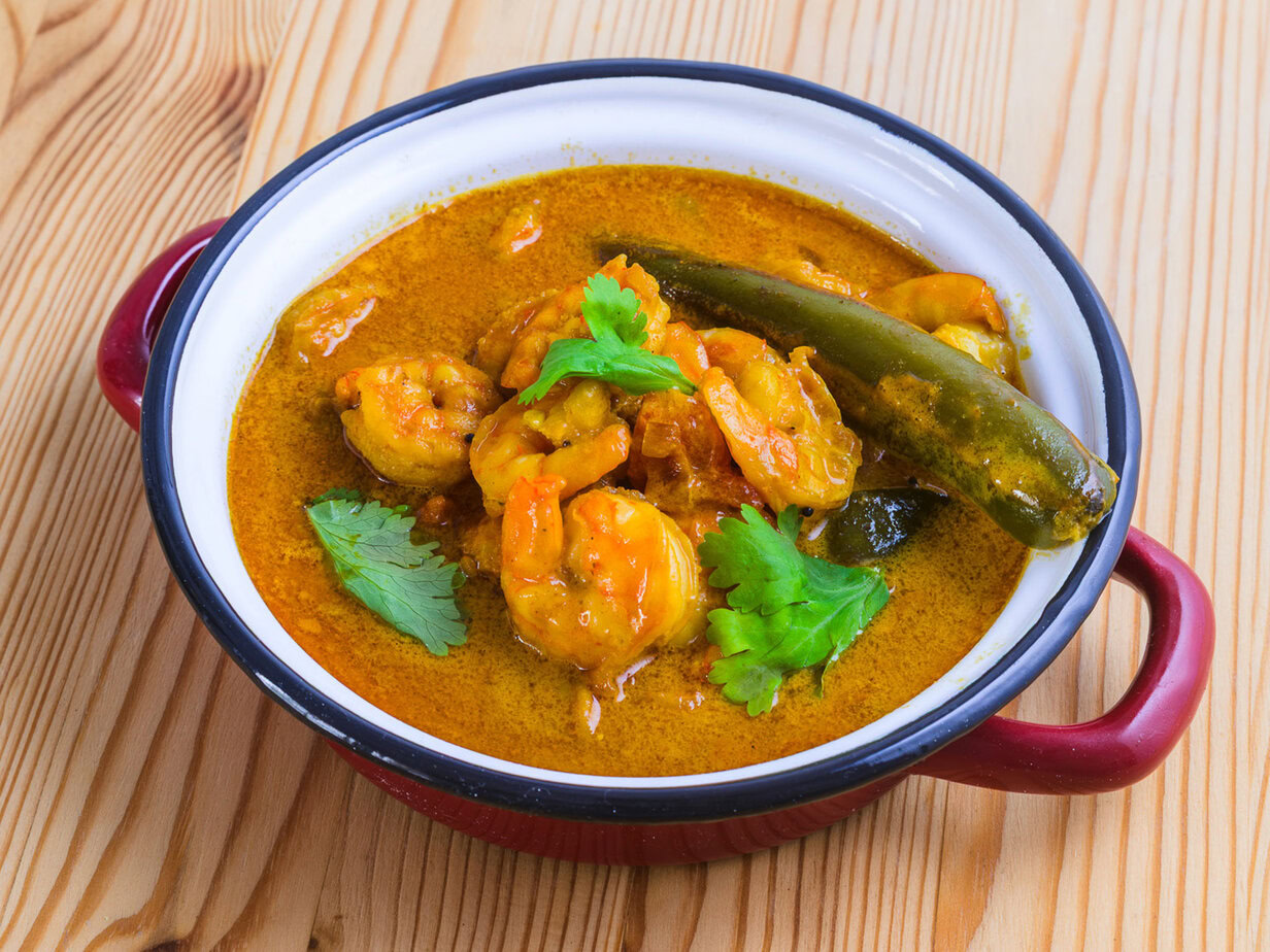 Crevettes au curry coco