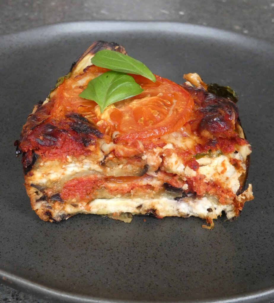 Lasagnes d'aubergines à la feta et au pecorino (keto)