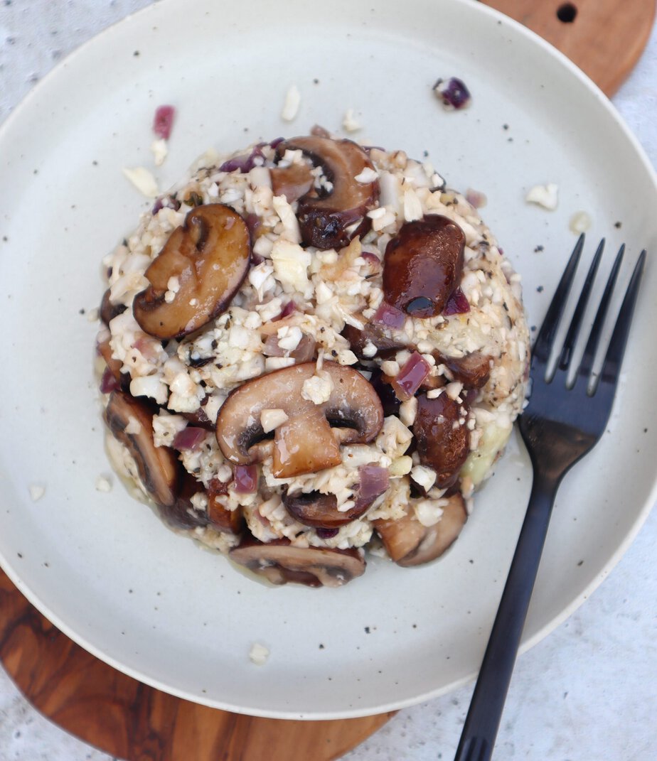 Risotto de chou-fleur aux champignons (keto)