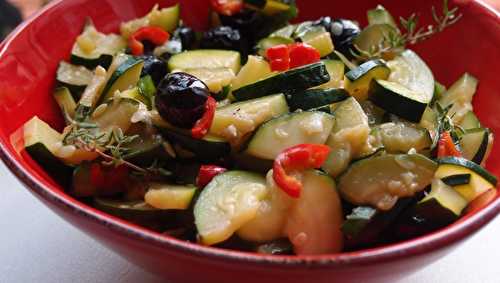 Courgettes aux piments et aux olives
