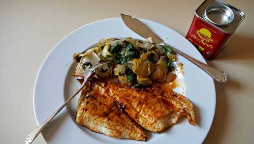 Filets de poisson au paprika fumé et fondue d’endives