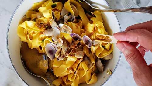 Pappardelle aux tellines et à l’aillet