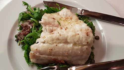 Pavés de bar à la roquette et aux anchois