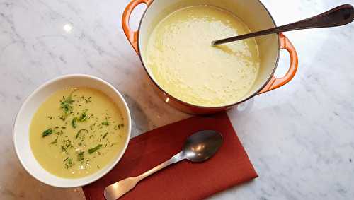 Potage de panais, poireaux, pommes de terre