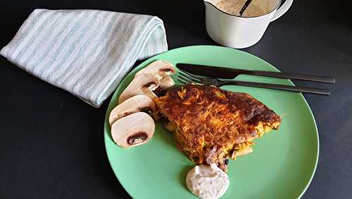 Tortilla de légumes, sauce au yaourt