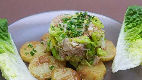 Tourteau et sucrine sur salade de rattes