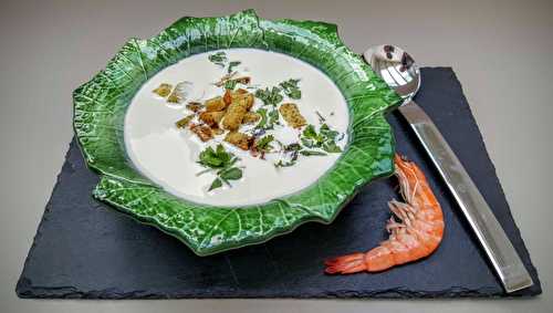 Velouté de soja aux crevettes