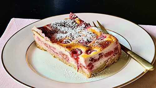 Gâteau au yaourt grec et aux framboises