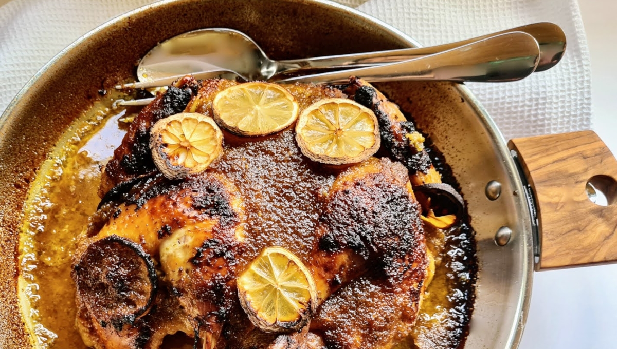 Poulet au citron et gingembre en crapaudine