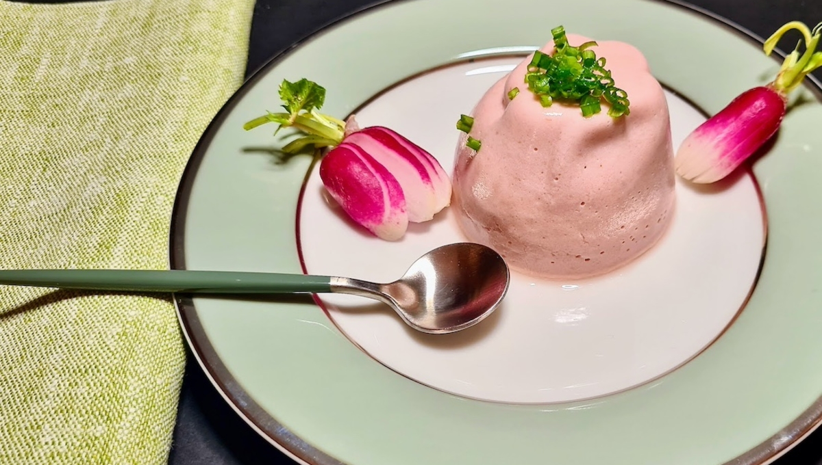 Panna cotta de radis roses