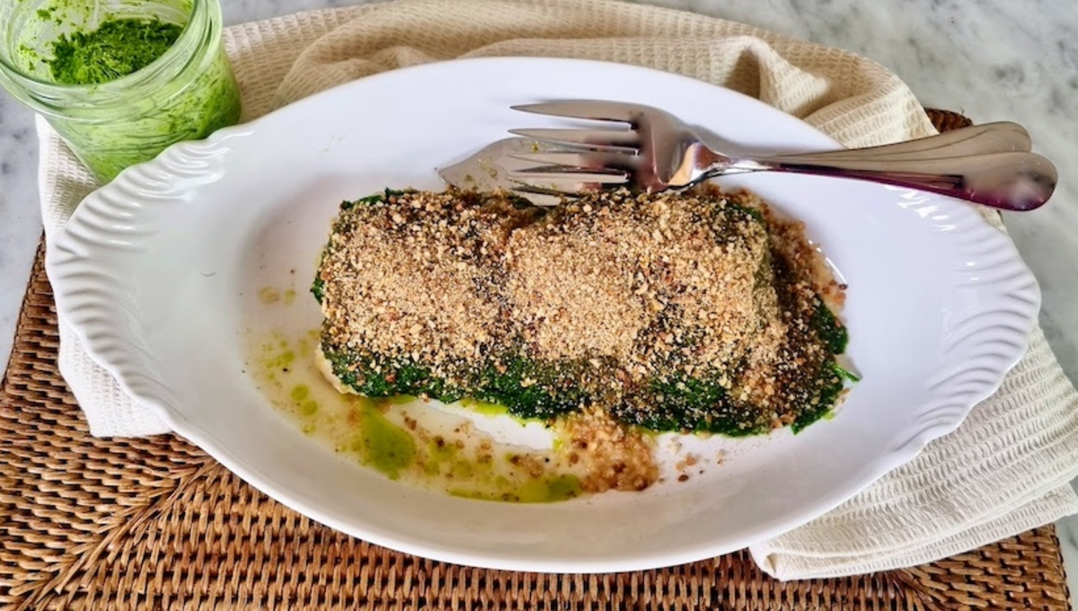 Poisson en croûte d’ail des ours