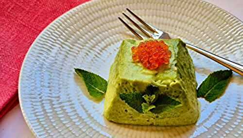 Bavarois de petits pois aux œufs de truite
