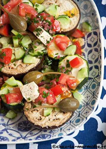 Aubergines et courgettes vinaigrette