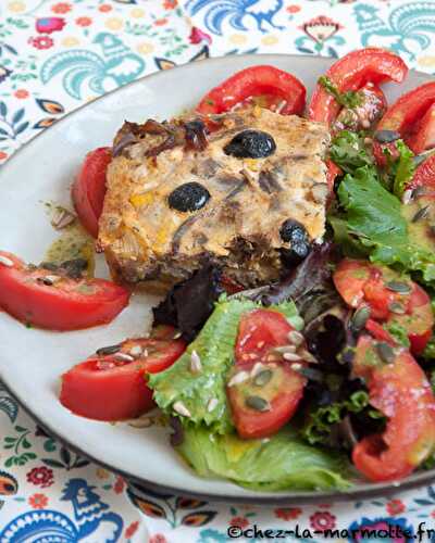 Clafoutis aux légumes, feta et olives noires