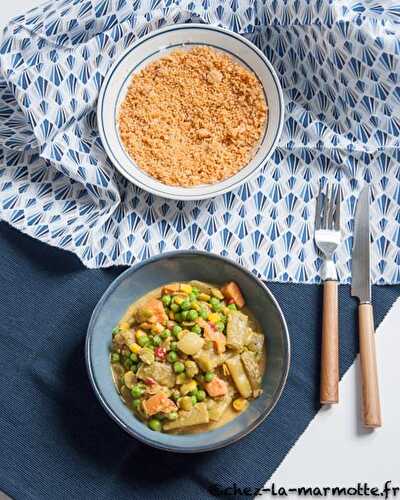 Cocotte de légumes au lait de coco (Spécial cuisine du congélateur et du placard)