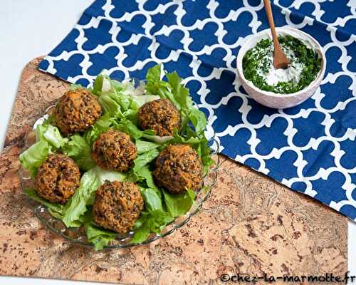 Croquettes de patates douces au lentilles vertes