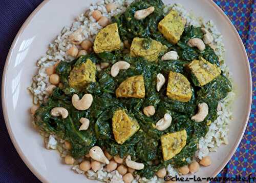 Curry de tempeh aux épinards