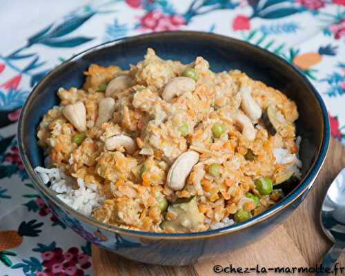 Curry mangue, noix de cajou et lentilles corail – Marmotte cuisine… veggie !
