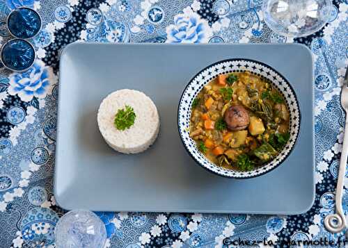 Dahl de lentilles corail aux châtaignes (Noël veggie #7)