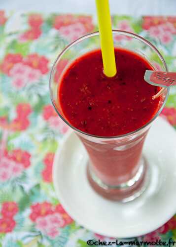 Gaspacho de pastèque, tomates et framboises