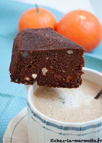 Gâteau au potimarron, chocolat et orange confite