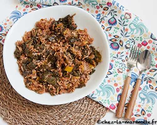 Pâtes orzo au chou kale et au sumac