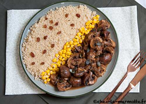 Poêlée de champignons au beurre de cacahuète