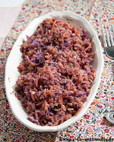 Salade de lentilles corail au chou rouge