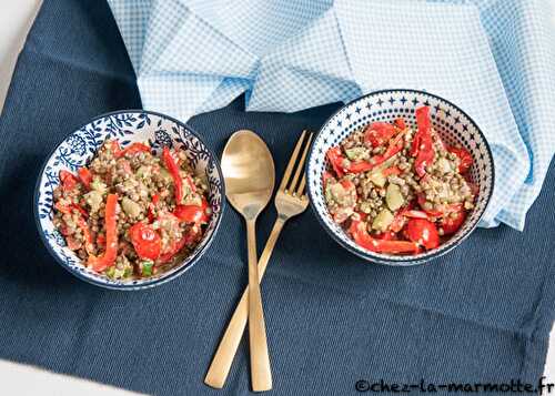 Salade de lentilles et de boulgour au poivron