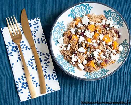 Salade de quinoa à la butternut rôtie et canneberges !