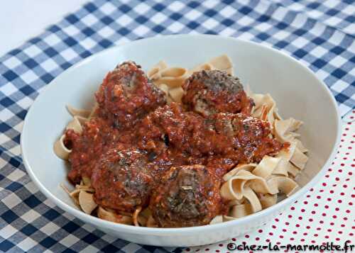 Tagliatelles aux boulettes de champignons