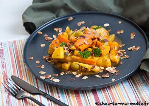 Tajine de légumes d’hiver au citron confit et aux olives