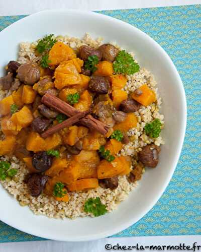 Tajine de potimarron et châtaignes à la cannelle