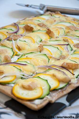 Tarte flambée courgettes et Curé Nantais