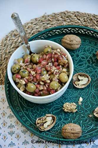 Salade noix, olive et grenade