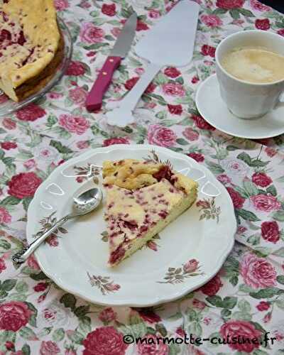 Gâteau au skyr, framboises et coco