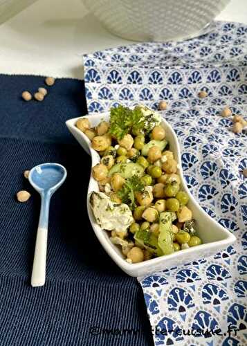 Salade de pois chiches, petits pois et feta