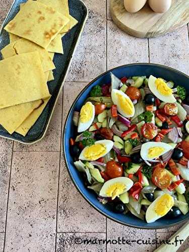 Salade de blettes et socca niçoise