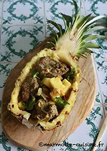 Bœuf à l’ananas (Un fruit, trois recettes) 