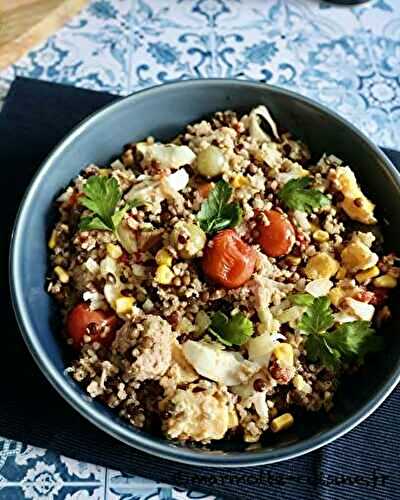 Salade de thon au quinoa et lentilles vertes