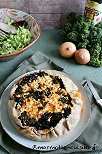 Tarte rustique aux topinambours, chou kale et feta 