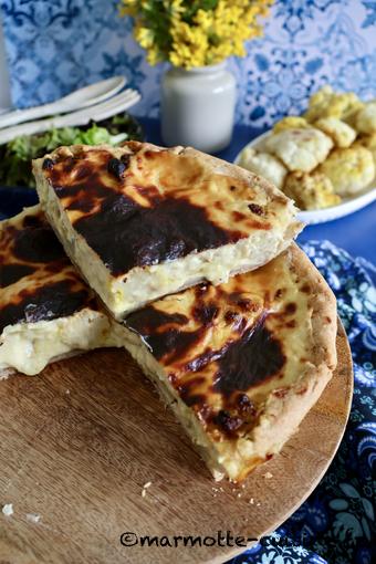 Tarte au chou-fleur, béchamel et cheddar 